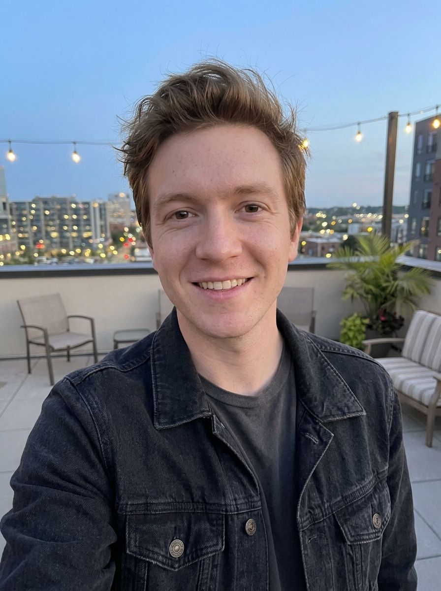 Ein natürliches Dating-Profilfoto, das Fottory aus diesem Selfie erstellt hat